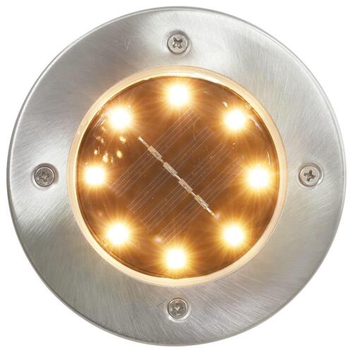 Soldrevne LED-nedgravningsspots 8 stk. RGB-farver