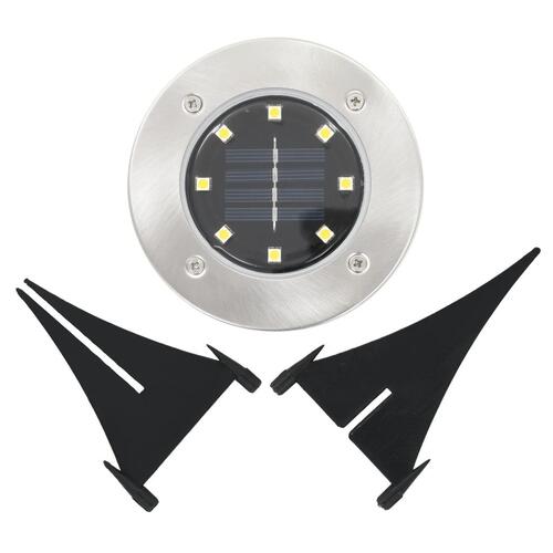 Soldrevne LED-nedgravningsspots 8 stk. RGB-farver