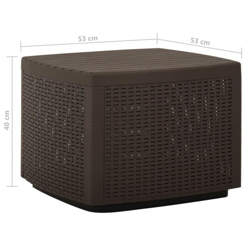 Havebord 53x53x40 cm plastik mokkafarvet