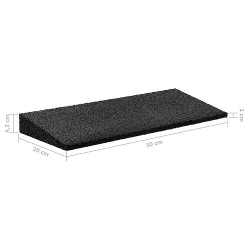 Gummirampe 2 stk. 50x20x1-4,3 cm sort