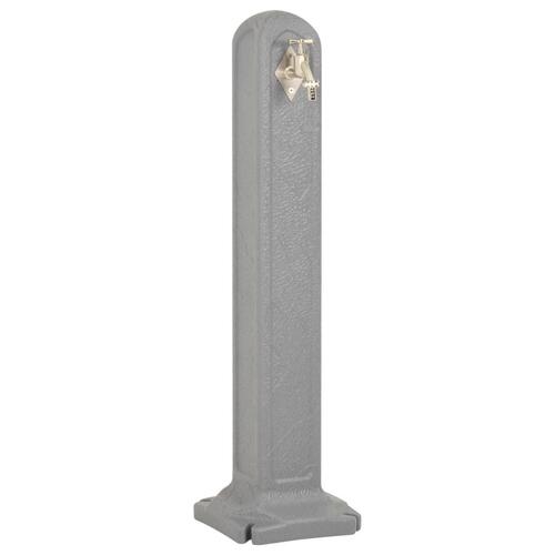 Havevandpost med hane stenlook lysegrå