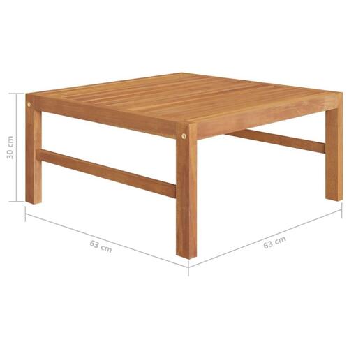 Havebord 63x63x30 cm massivt teaktræ