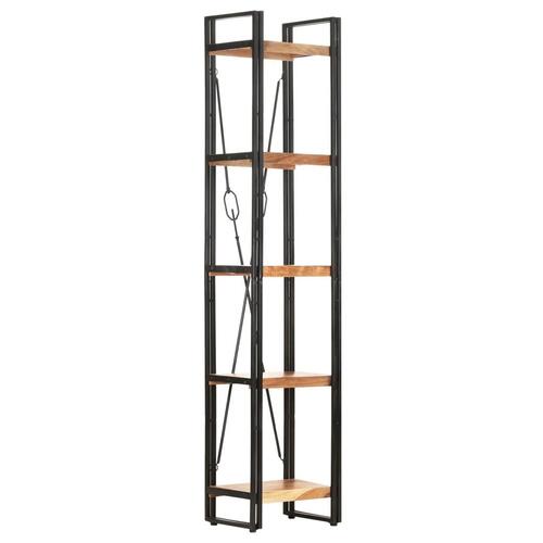Bogreol med 5 hylder 40x30x180 cm massivt akacietræ