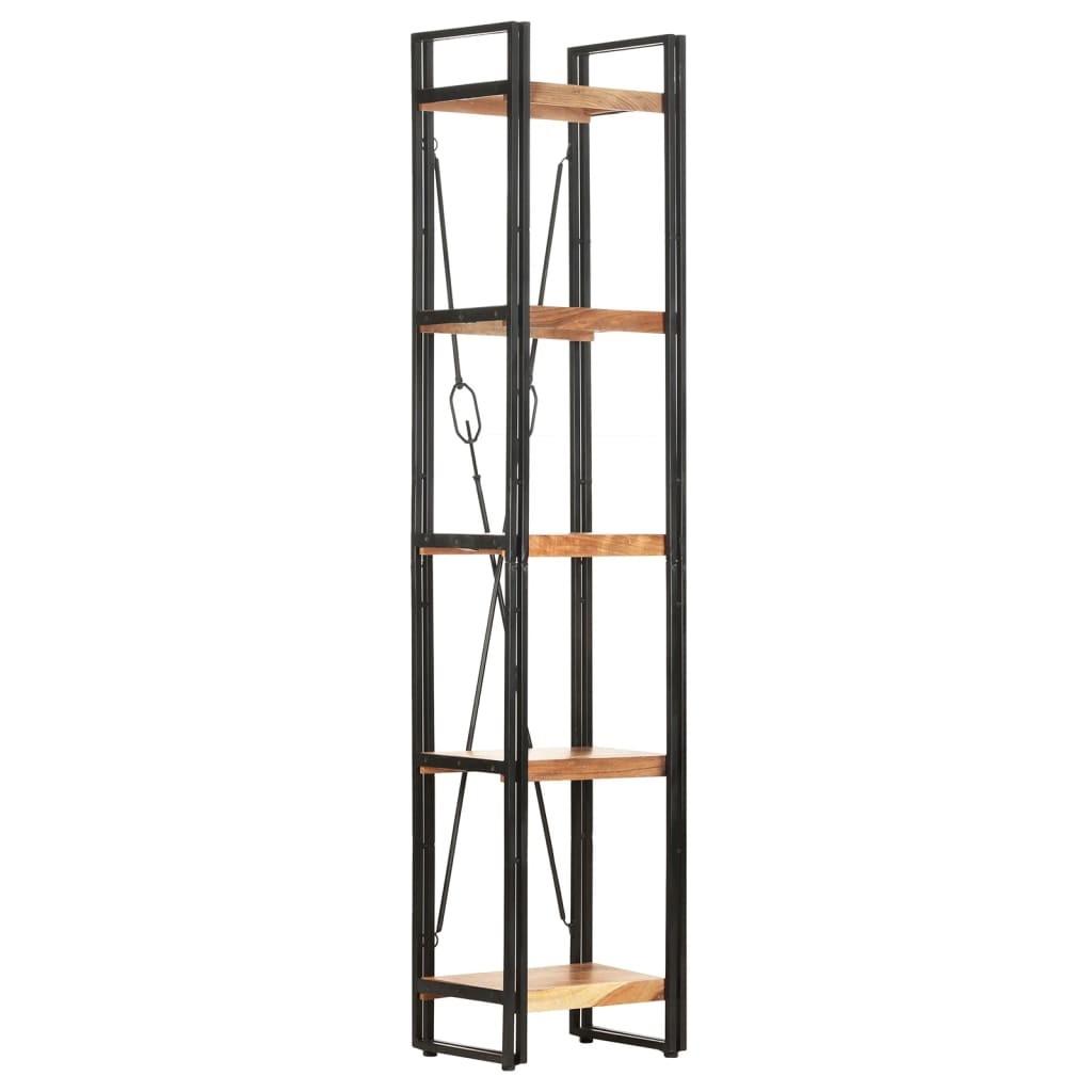 Bogreol med 5 hylder 40x30x180 cm massivt akacietræ