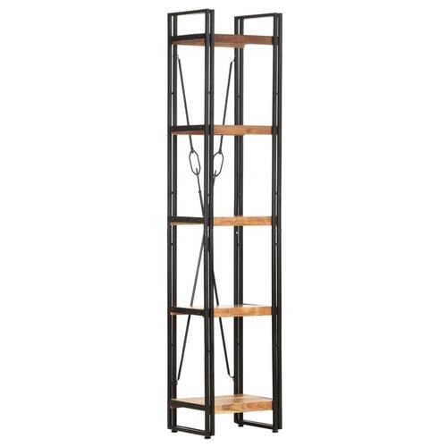 Bogreol med 5 hylder 40x30x180 cm massivt akacietræ