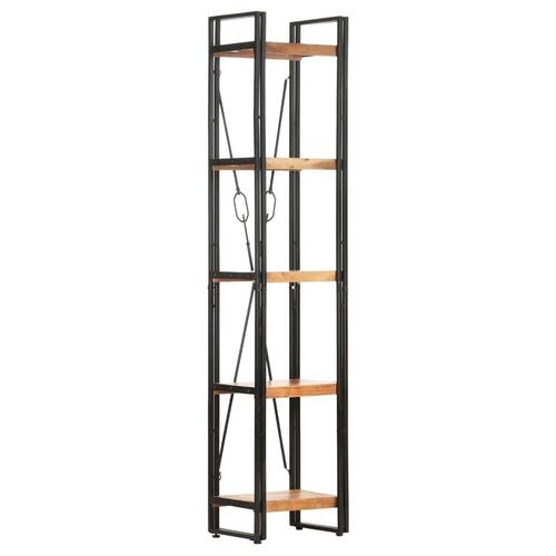 Bogreol med 5 hylder 40x30x180 cm massivt akacietræ