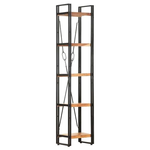 Bogreol med 5 hylder 40x30x180 cm massivt akacietræ