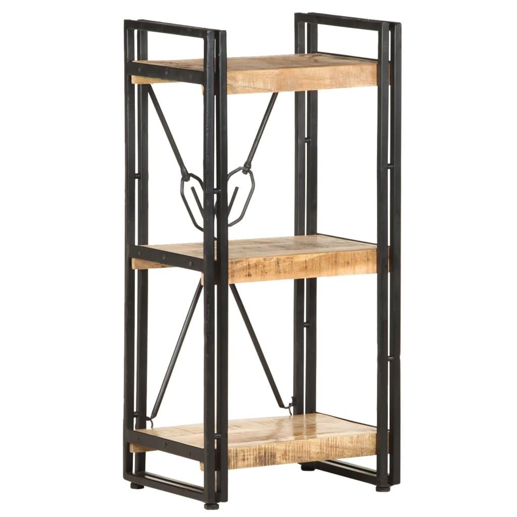 Bogreol m. 3 hylder 40x30x80 cm massivt mangotræ