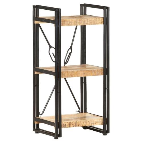 Bogreol m. 3 hylder 40x30x80 cm massivt mangotræ