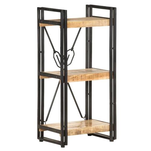 Bogreol m. 3 hylder 40x30x80 cm massivt mangotræ
