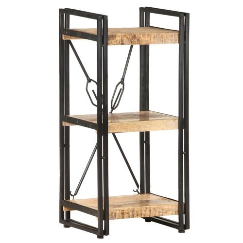 Bogreol m. 3 hylder 40x30x80 cm massivt mangotræ