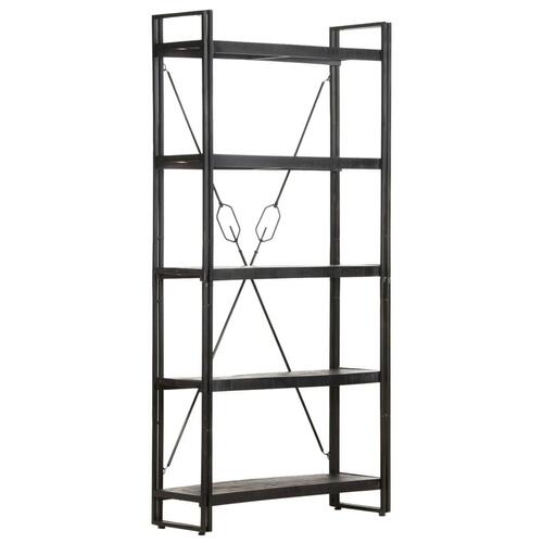 Bogreol med 5 hylder 90x30x180 cm massivt mangotræ
