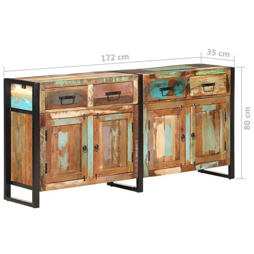 Skænk 172x35x80 cm massivt genbrugstræ