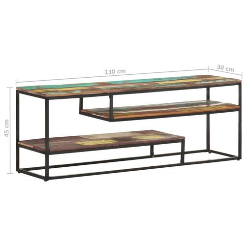 Tv-skab 130x30x45 cm massivt genbrugstræ