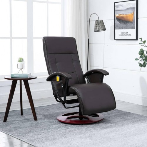 Massagestol kunstlæder brun