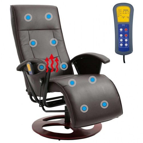 Massagestol kunstlæder brun