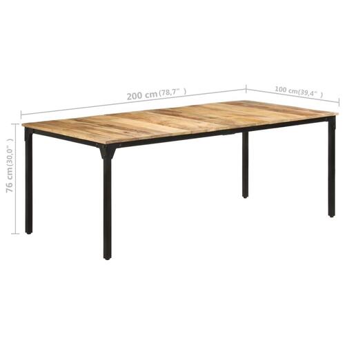 Spisebord 200x100x76 cm ru mangotræ