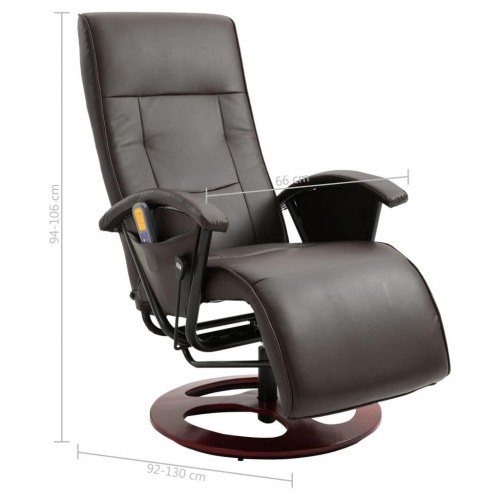 Massagestol kunstlæder brun