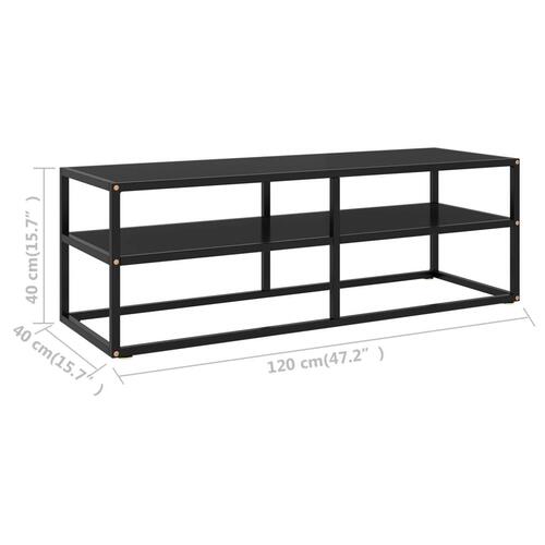 Tv-bord 120x40x40 cm glas sort