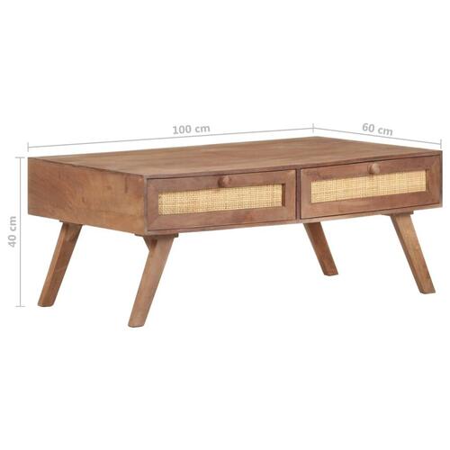 Sofabord 100x60x40 cm massivt mangotræ