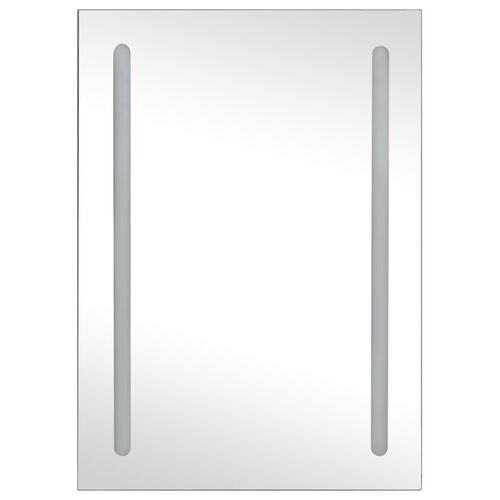 Badeværelsesskab med spejl + LED-lys 50x13x70 cm
