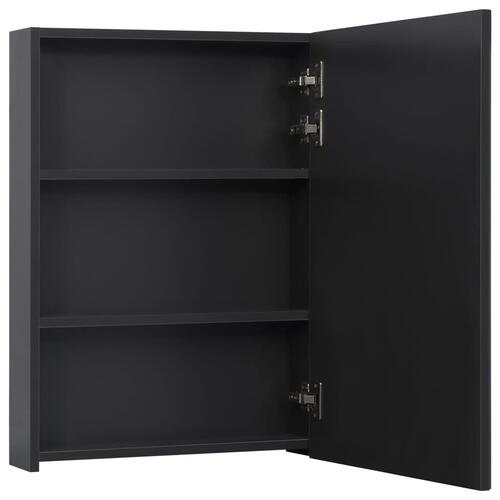 Badeværelsesskab med spejl + LED-lys 50x13x70 cm