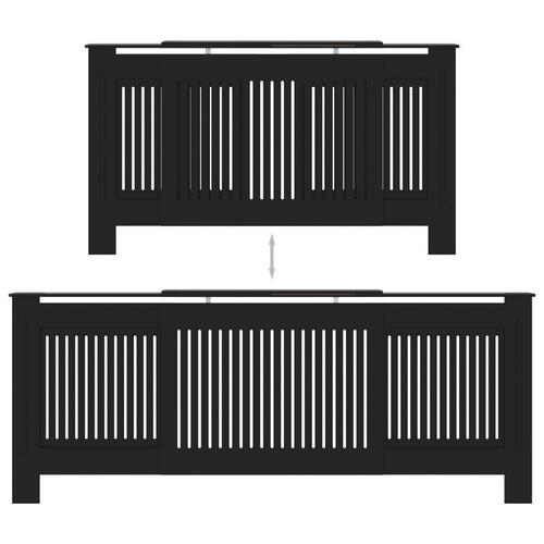 Radiatorskjuler 205 cm MDF sort