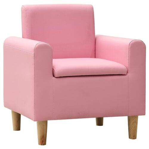 Lænestol til børn kunstlæder pink