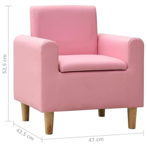 Lænestol til børn kunstlæder pink