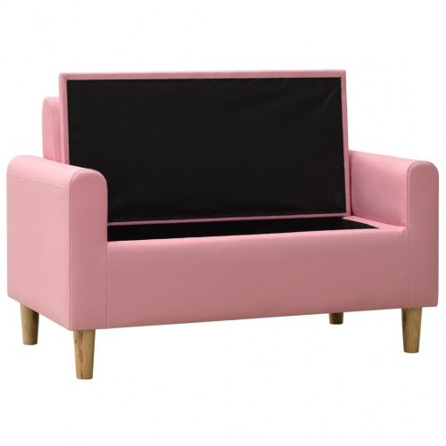 2-personers sofa til børn kunstlæder pink
