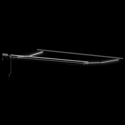 Manuel Udtækkelig Markise med LED - Lysegrå 500x300 cm, Markise Erstatningsstof til 5x3 m Ramme - Lysegrå