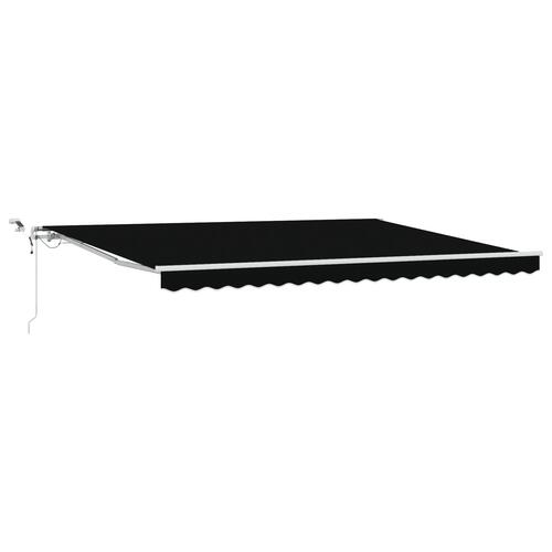 Automatisk Udtækkelig Markise med LED Sort 450x300 cm, Markise Afløsningsstof til 4.5x3 m Ramme Sort