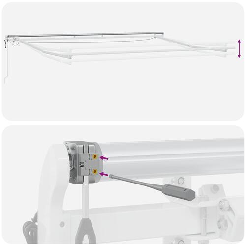 Automatisk Udtækkelig Markise med LED Sort 450x300 cm, Markise Afløsningsstof til 4.5x3 m Ramme Sort
