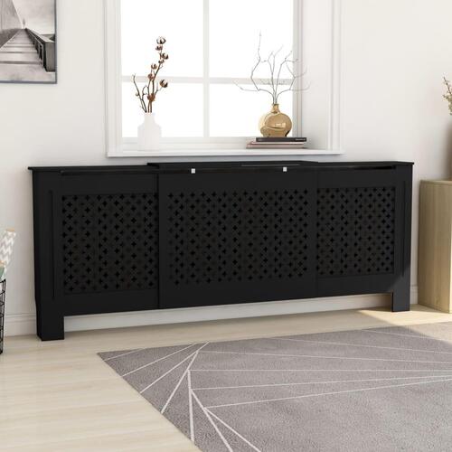 Radiatorskjuler 205 cm MDF sort