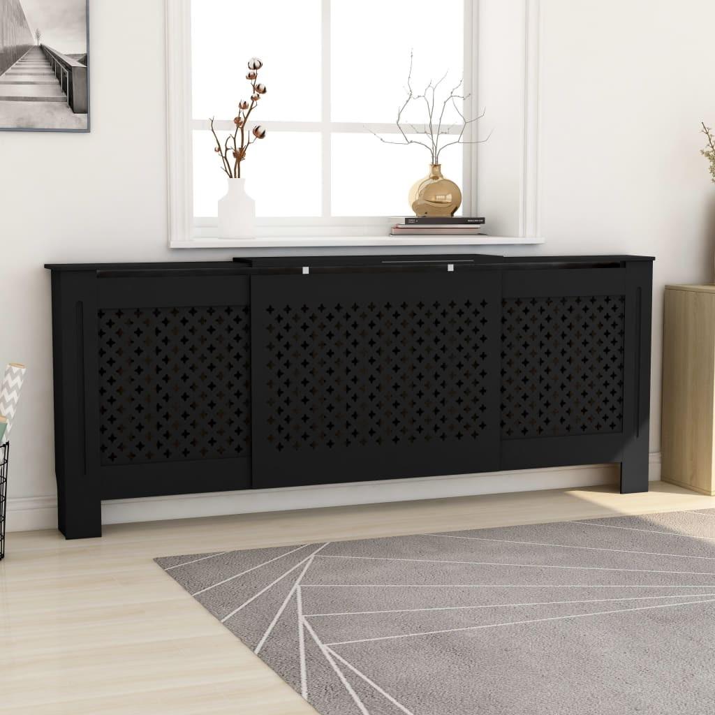 Radiatorskjuler 205 cm MDF sort