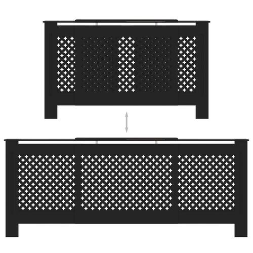 Radiatorskjuler 205 cm MDF sort