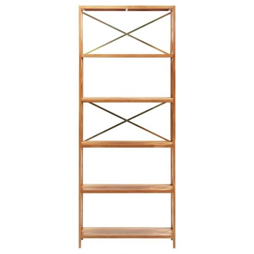 Reol med 6 hylder 80x30x205 massivt egetræ