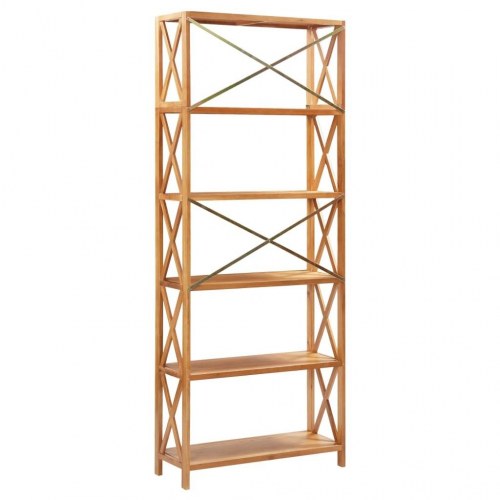 Reol med 6 hylder 80x30x205 massivt egetræ
