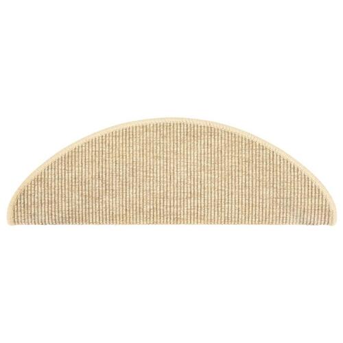 Selvklæbende trappemåtter 15 stk. 65x25 cm sisal-look beige