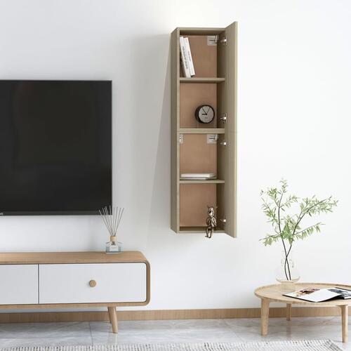 Tv-borde 2 stk. 30,5x30x60 cm konstrueret træ sonoma-eg