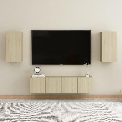 Tv-borde 2 stk. 30,5x30x60 cm konstrueret træ sonoma-eg
