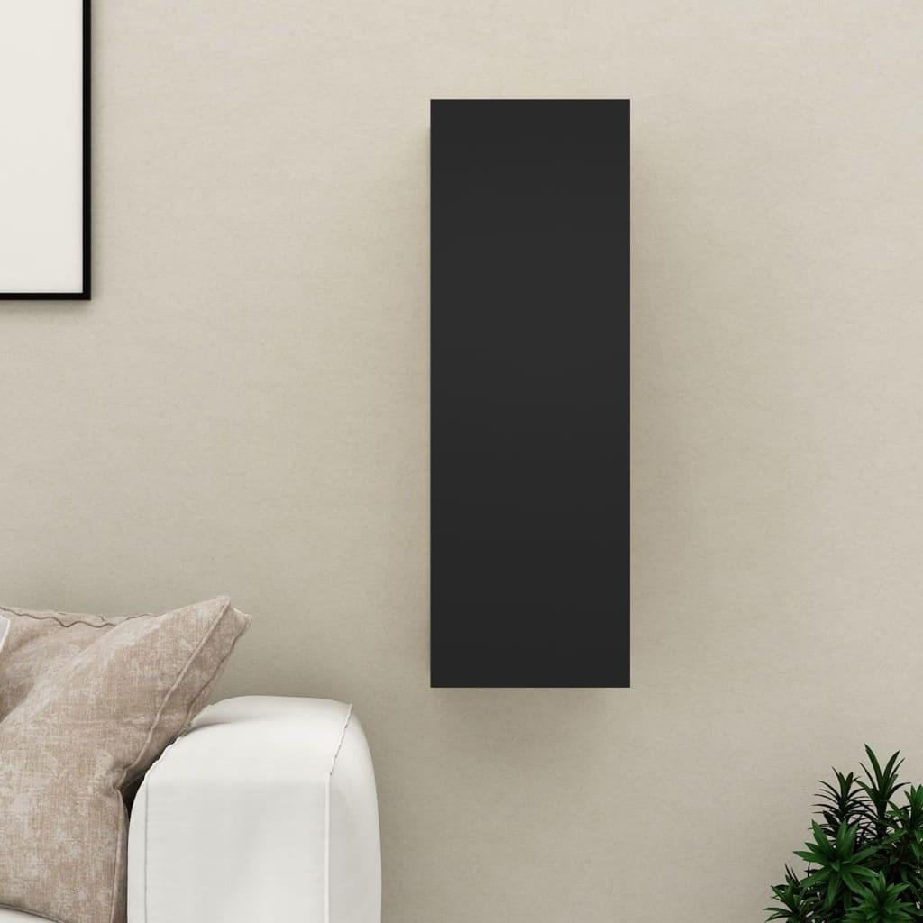 Tv-bord 30,5x30x90 cm konstrueret træ sort