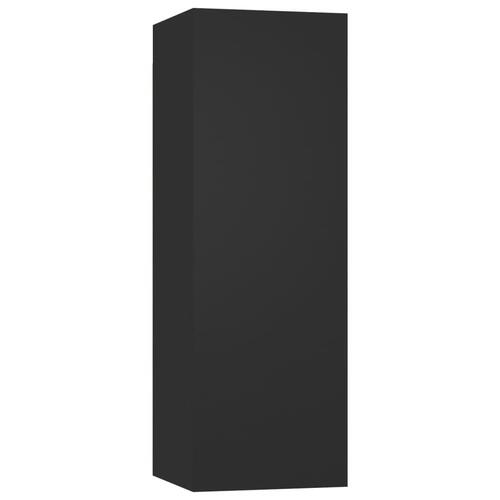 Tv-bord 30,5x30x90 cm konstrueret træ sort