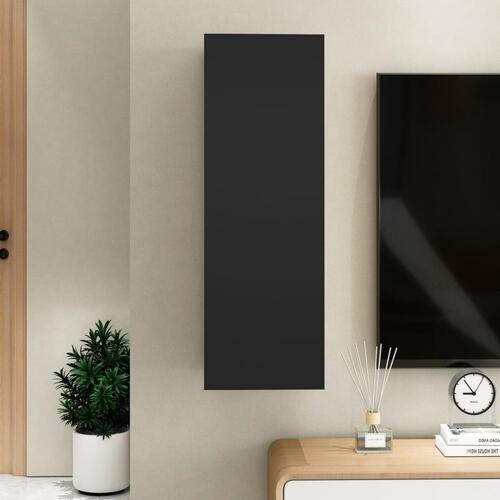 Tv-bord 30,5x30x90 cm konstrueret træ sort
