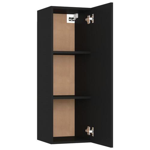 Tv-bord 30,5x30x90 cm konstrueret træ sort