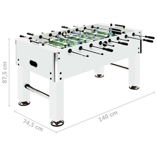 Bordfodboldbord 60 kg 140x74,5x87,5 cm hvid