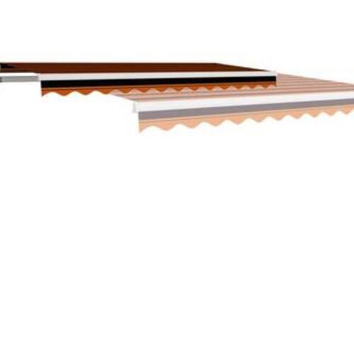 Foldemarkise manuel betjening 300 x 250 cm orange og brun