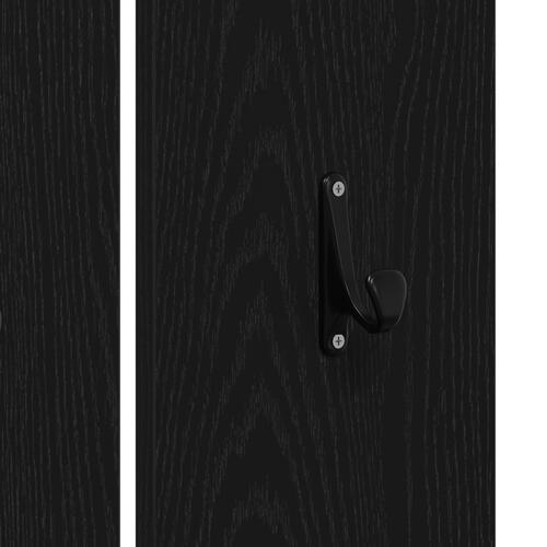 Entrémøbel Sæt Sort Eg Samlet Træ, Entrémøbel Sæt i Sort Eg Samlet Træ, Planterboks Sort Eg 40x40x40 cm Samlet Træ