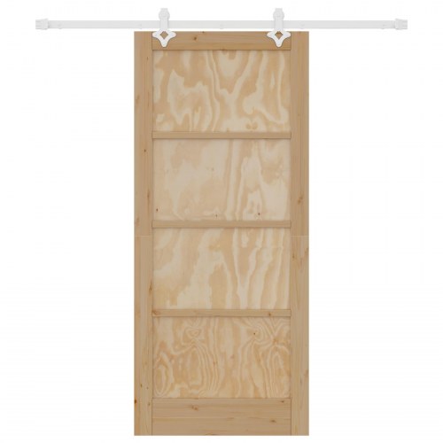 Glidedør med hardware sæt 86x198.5 cm solid fyrretræ, indvendig dør "ORKDAL" 86x198.5x4 cm solid fyrretræ