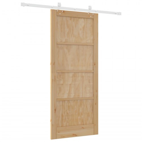Glidedør med hardware sæt 86x198.5 cm solid fyrretræ, indvendig dør "ORKDAL" 86x198.5x4 cm solid fyrretræ